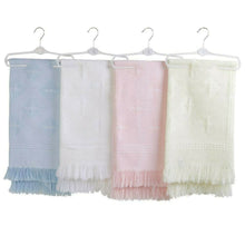 Load image into Gallery viewer, Personalised Baby Shawl Blanket with Ribbon Christening Shawl