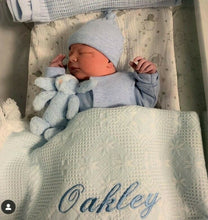 Load image into Gallery viewer, Personalised Baby Shawl Blanket - Diamond Design - Oopsie Daisy Baby Boutique