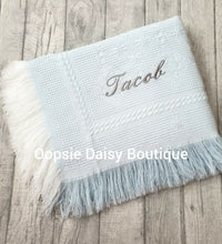 Load image into Gallery viewer, Personalised Baby Shawl Blanket - Diamond Design - Oopsie Daisy Baby Boutique