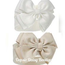 Load image into Gallery viewer, Baby Headband Ribbon Bow Sparkle Headbands 0-12mths