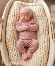 Load image into Gallery viewer, Baby Girls Dusky Pink Knitted 3-Piece Set , Size Newborn