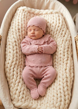 Load image into Gallery viewer, Baby Girls Dusky Pink Knitted 3-Piece Set , Size Newborn