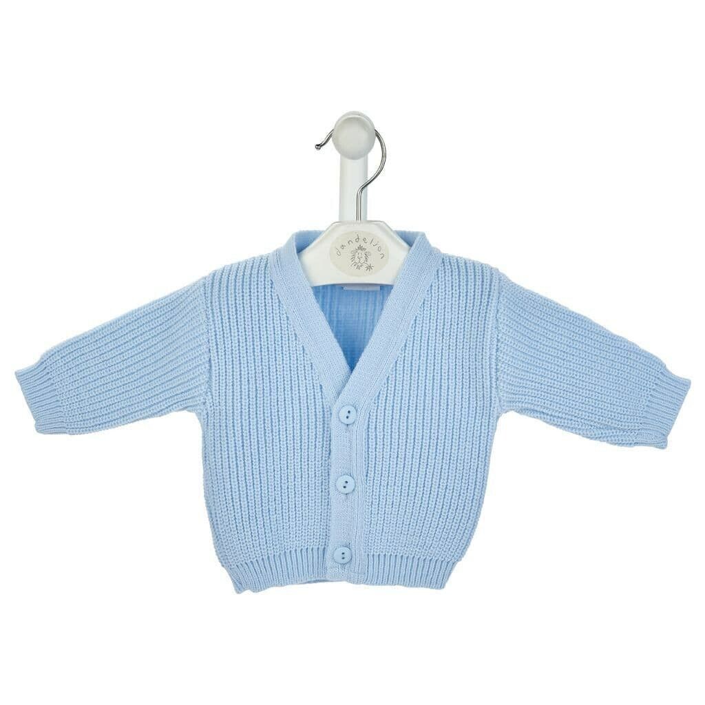 Blue Knitted Baby Cardigan Dandelion – Oopsie Daisy Baby Boutique