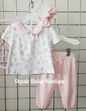 Load image into Gallery viewer, Baby Girls Vintage Toys Trouser Set with Headband