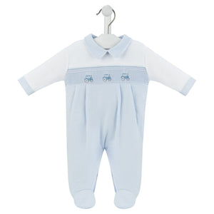 Boys Tractor Smocked Romper All In One Dandelion Baby