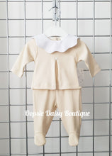 Load image into Gallery viewer, Beige Scalloped Soft Cotton Trouser Set