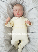 Load image into Gallery viewer, Lemon Soft Cotton Smocked Romper Portuguese