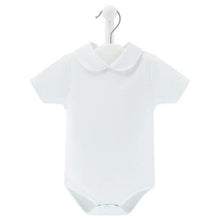 Load image into Gallery viewer, White Peter Pan Collar Short Sleeve Bodysuit Vest