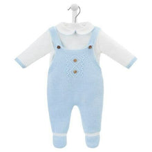 Load image into Gallery viewer, Boys Blue Knitted Dungaree Set 2 Piece - Dandelion