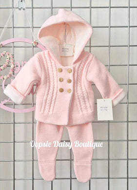 Baby Girls Hooded Pram Suit 2 Piece