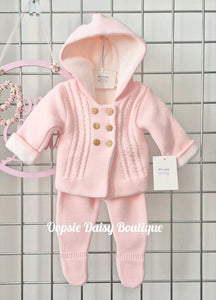 Baby Girls Hooded Pram Suit 2 Piece