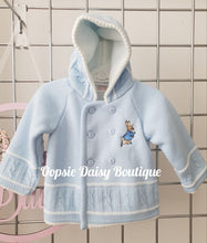 Load image into Gallery viewer, Blue Peter Rabbit Knitted Baby Jacket Cardigan - Dandelion Pramcoat