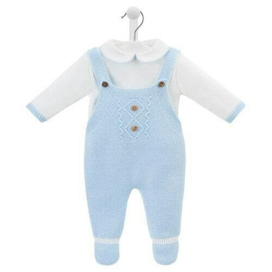Boys Blue Knitted Dungaree Set 2 Piece - Dandelion