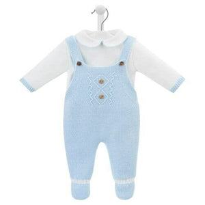 Boys Blue Knitted Dungaree Set 2 Piece - Dandelion