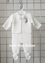 Load image into Gallery viewer, White Knitted Pom Pom Suit Grey Peter Rabbit - Dandelion