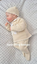 Load image into Gallery viewer, Baby Knitted Outfit Teddy Bear Size 0-3mth with Hat