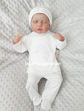 Load image into Gallery viewer, White Angel Wings Soft Cotton Trouser Set with Hat