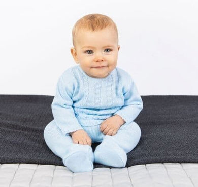 Boys Blue Knitted Trouser Suit Dandelion