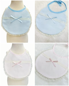 Spanish Baby Bib Ribbon Slot Waffle Design