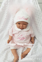 Load image into Gallery viewer, Personalised Pom Pom Hats Size Newborn
