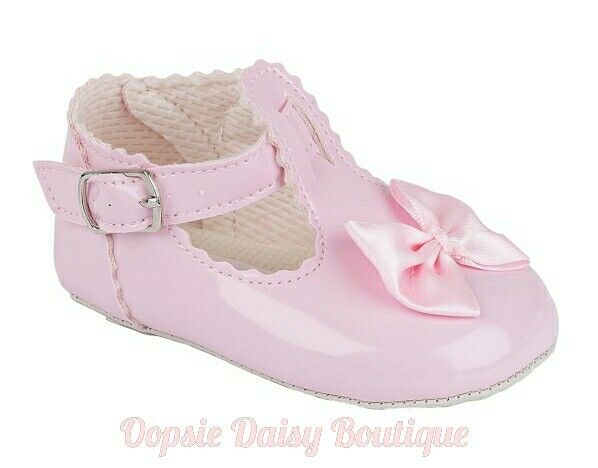 Baby Girls Pink Baypods Ribbon Shoes 0-18mth