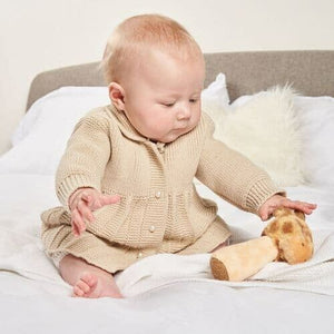 Girls Pearl Button Knitted Pram Coat Dandelion