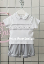 Load image into Gallery viewer, Boys Grey Smocked Shorts Sets