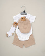 Load image into Gallery viewer, Boys Beige Shorts Set 4 Piece