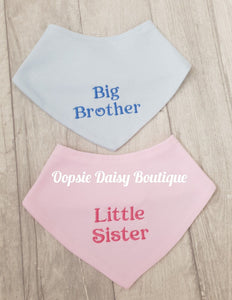 Little Brother Sister Bibs Big Brother Sister Bandana Bibs