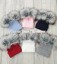 Load image into Gallery viewer, Boys Girls Knitted Pom Pom Hats Size Newborn