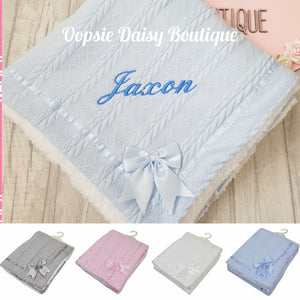 Personalised Baby Blanket Deluxe Supersoft x 6 Colours