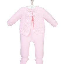 Load image into Gallery viewer, Girls Pink Knitted Cable Knitted Suit 2 Piece - Dandelion