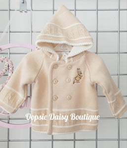 Beige Peter Rabbit Knitted Baby Jacket Cardigan - Dandelion Pramcoat