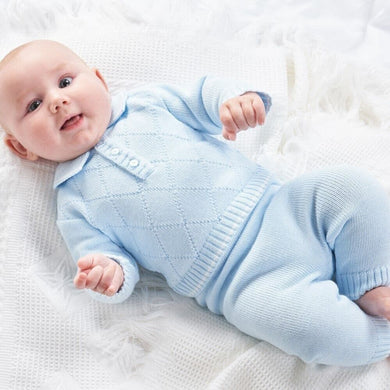 Baby Boys Blue Knitted Suit Dandelion