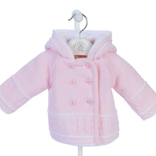 Load image into Gallery viewer, Pink Knitted Baby Jacket Cardigan Dandelion Pramcoat