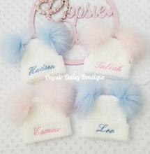 Load image into Gallery viewer, Personalised Pom Pom Hats Size Newborn