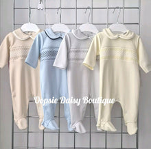 Load image into Gallery viewer, Boys Soft Cotton Smocked Romper All In One