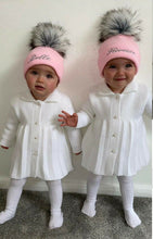 Load image into Gallery viewer, Personalised Hats Girls &amp; Boys Pom Pom Hats 0-6 years