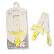 Load image into Gallery viewer, Spanish Dummy Clips Ribbon Slot Baby Elastic Dummy Clips