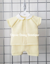 Load image into Gallery viewer, Boys Lemon Knitted Portuguese Shorts Set