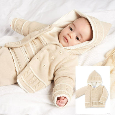 Camel Brown Knitted Baby Jacket Cardigan Pram Coat  - Dandelion