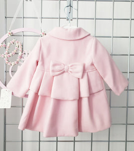 Girls Pink Coat with Ribbons