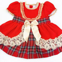Load image into Gallery viewer, Girls Red Tartan Ribbon &amp; Lace Dress