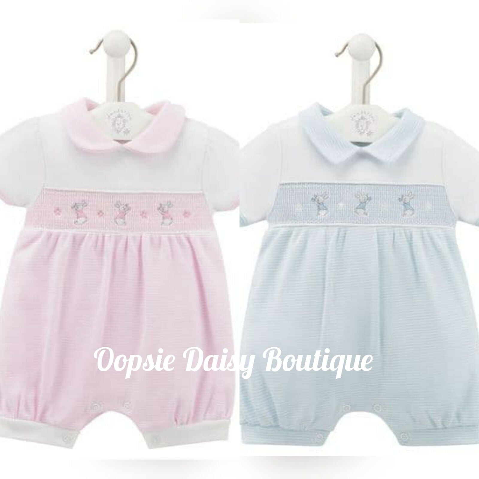 Baby Rabbit Star Smocked Romper Dandelion Baby – Oopsie Daisy