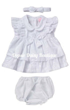 Load image into Gallery viewer, Baby Girls Summer White Broderie Dress Set