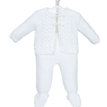 Load image into Gallery viewer, Boys Girls White Knitted Cable Knitted Suit 2 Piece - Dandelion