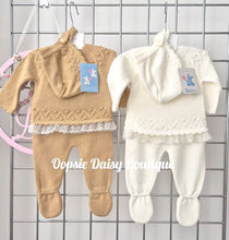 Load image into Gallery viewer, Girls Knitted Trouser Set with Matching Hat