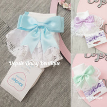 Load image into Gallery viewer, Baby Girls Ribbon Bow Frilly Lace Ankle Socks Kinder