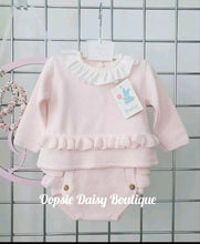 Load image into Gallery viewer, Girls Pretty Knitted Jam Pants Set Frilly Bum