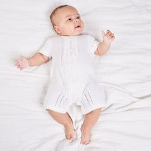 Load image into Gallery viewer, Baby Boys White Knitted Romper  - Dandelion